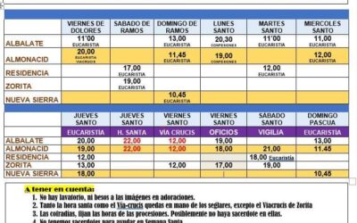 Horario de Misas de Semana Santa