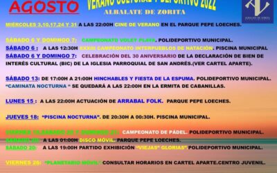Programación cultural y deportiva del mes de agosto